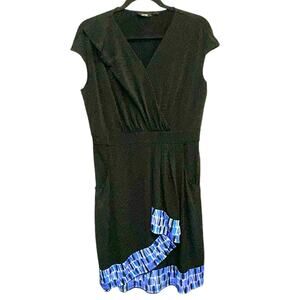 Apt 9 Black Faux Wrap Midi Dress